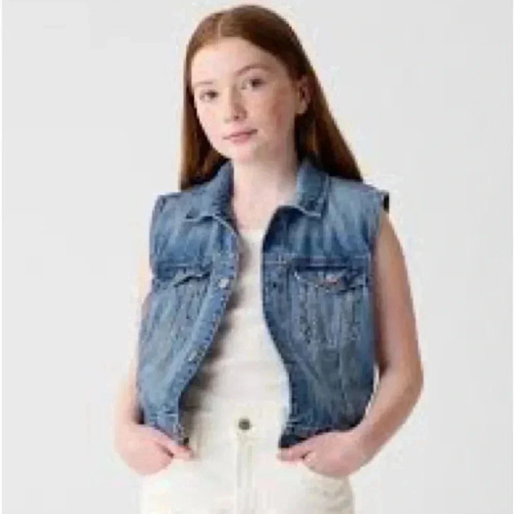 Cat & Jack Collared Denim Vest - Picture 1 of 5